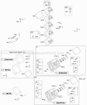 Cylinder Head Valve Covers Valve Gasket Set Diagram and Parts List for 294442-0360-01  Briggs and Stratton Engine